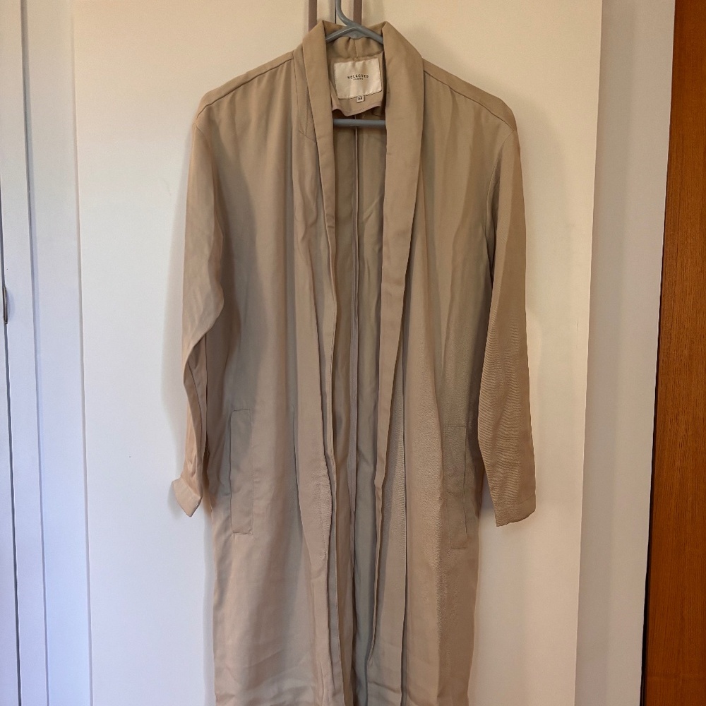 Selected beige long summer coat
